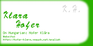 klara hofer business card