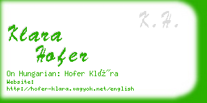klara hofer business card